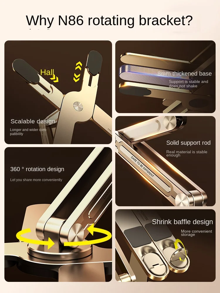 Rotating laptop stand bracket suspended desktop lifting and elevating mechanical arm