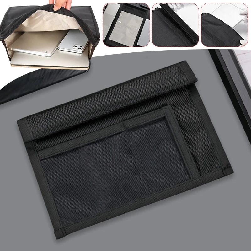 RFID Shielding Notebook Faraday Bag Anti-Tracking Phones Pouch Anti-radiation ID Card Car Key Storage Bag Anti-theft Protection