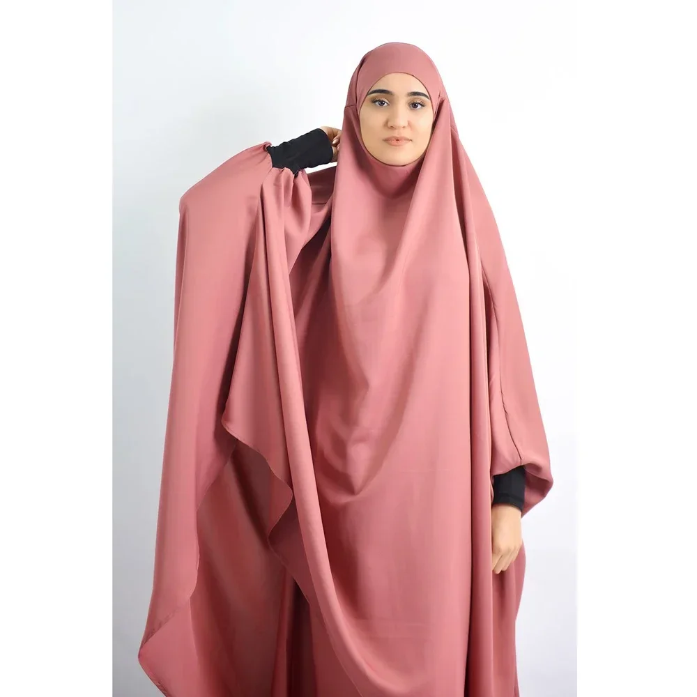 2-teiliges Ramadan Khimar-Gebetsset für muslimische Frauen, Kleid mit vollständiger Abdeckung, islamische Burka-Kapuze, arabische Kleider, Umrah Eid Abaya, Anbetungsservice