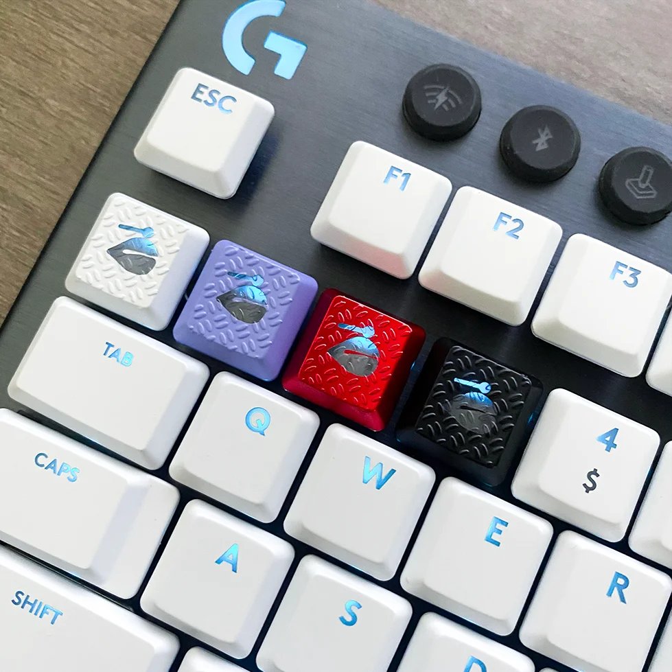 

ForG915 Wooden Fish/Bear Textured Shine-Through Custom Keycaps for Logitech G915/G913/G815/G813 TKL RGB Mechanical Keyboard