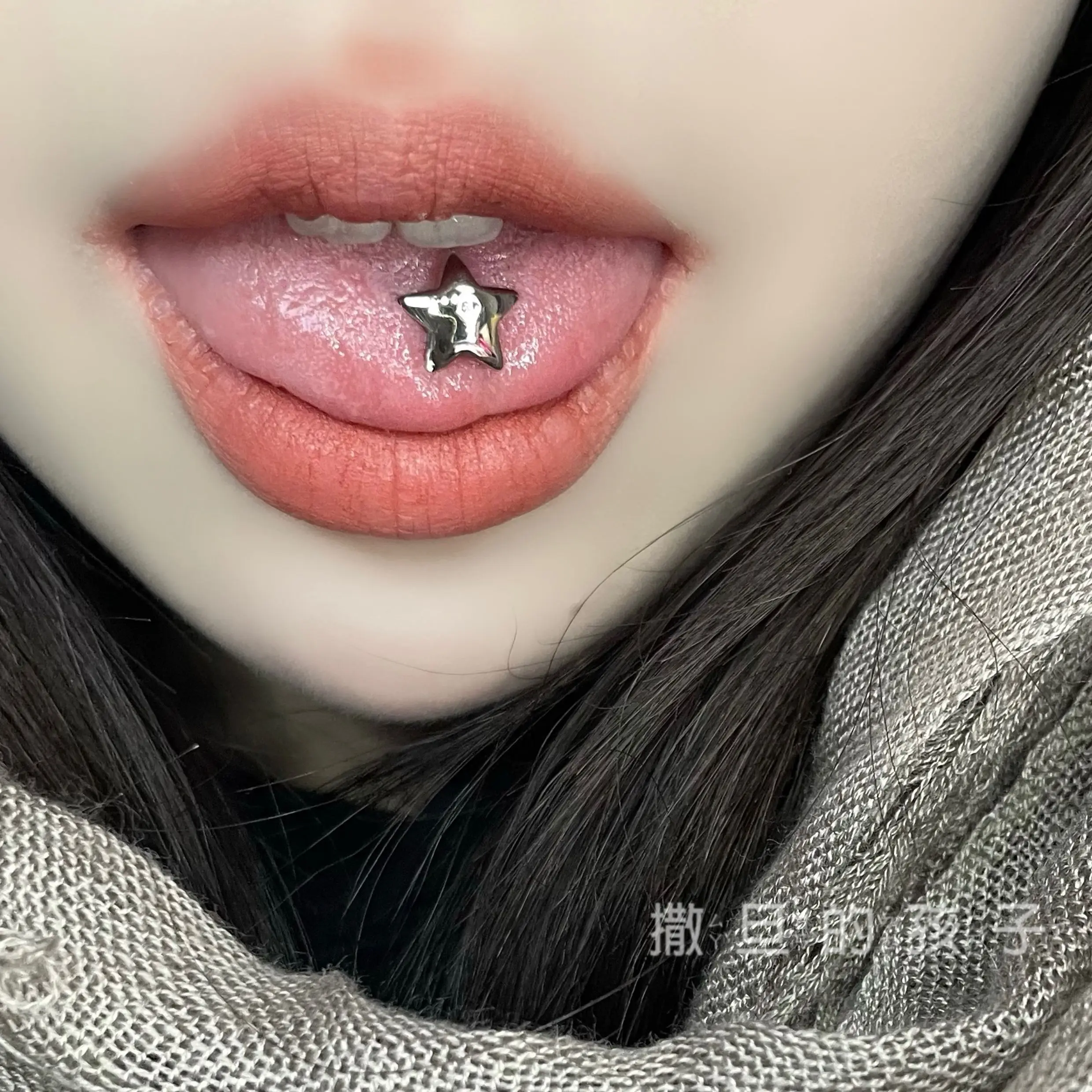 1.6mm star stainless steel tongue nail perforated decoration fashion sexy tongue ring