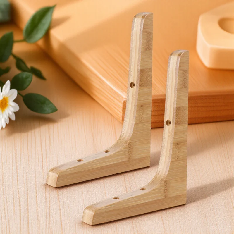 

2pcs Triangle Wooden Wall Mount Support For Floating Shelves Books Plants Decor Wall Shelf Bracket Wooden Shelf Support Bracket