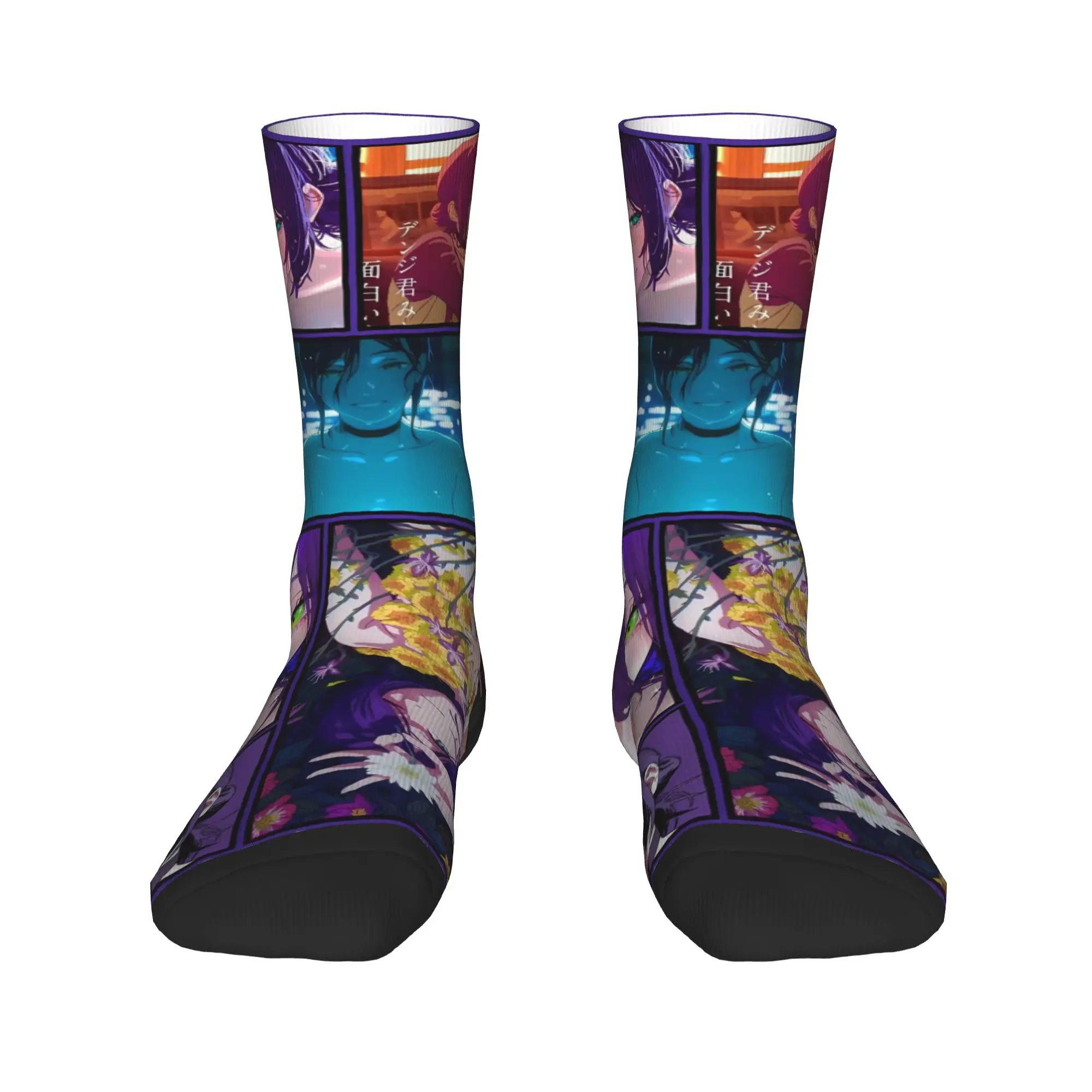 Reze layered manga Stockings Chainsaws Mans Elegant Socks Men Medium Soft Socks Spring Running Anti Sweat Socks Birthday Present