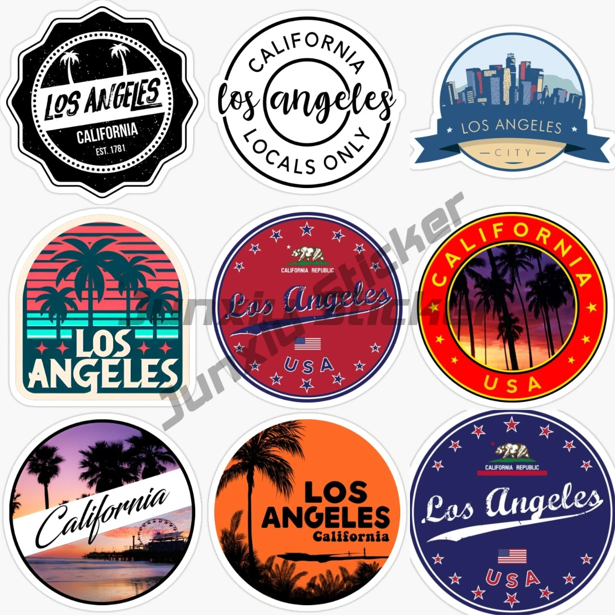 

Лос-Анджелес, Калифорния, США, красивые пейзажи, виниловые самоклеящиеся автомобильные наклейки, оконный бампер, настенные аксессуары для ноутбука