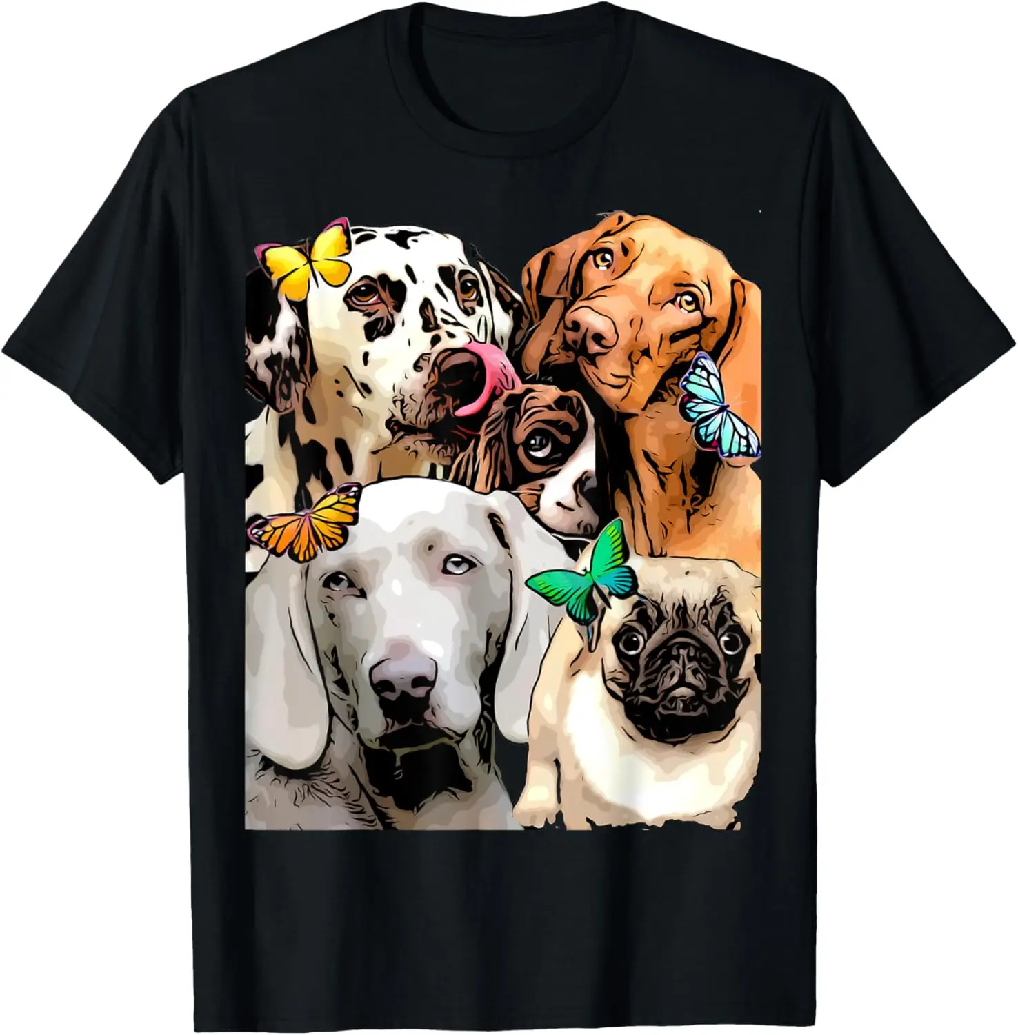 

Cute Funny Dogs and Butterflies Graphic Trending Prints T-Shirt