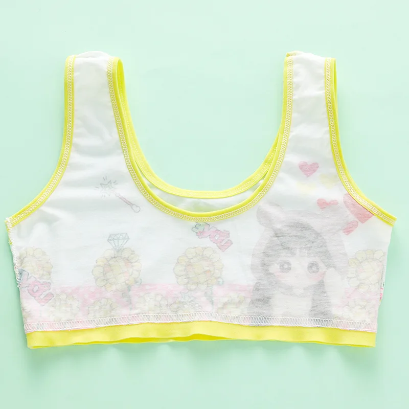 3Pcs Children Breast Care Solid Color Girl Bra Teenage Young Underwear Kids Girls Crop Detachable Vest Puberty Tube Top