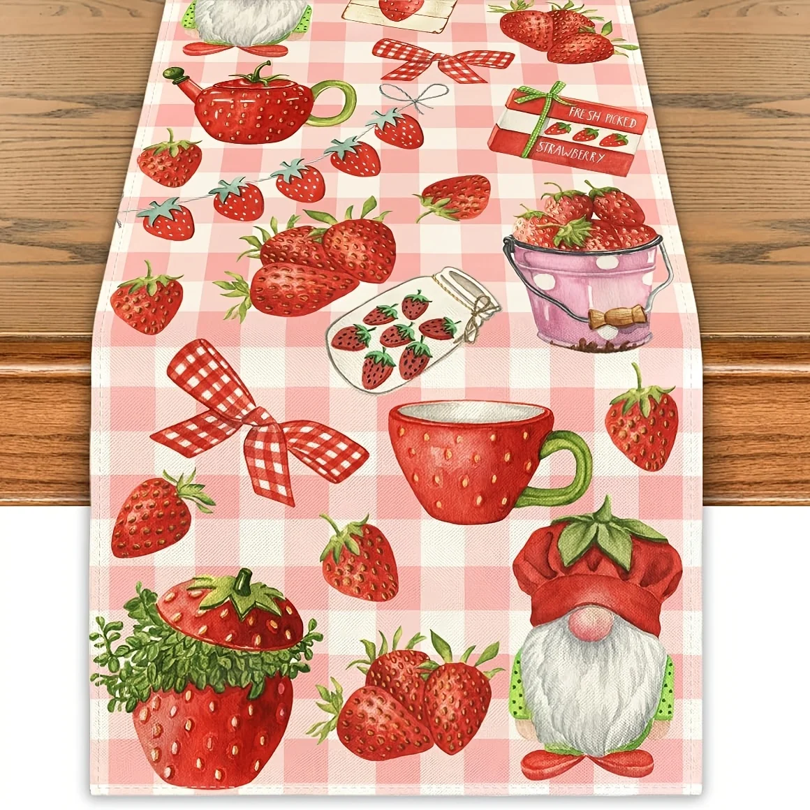 Strawberry Themed Table Runner - Perfect for Strawberry Shortcake Parties &  Birthday