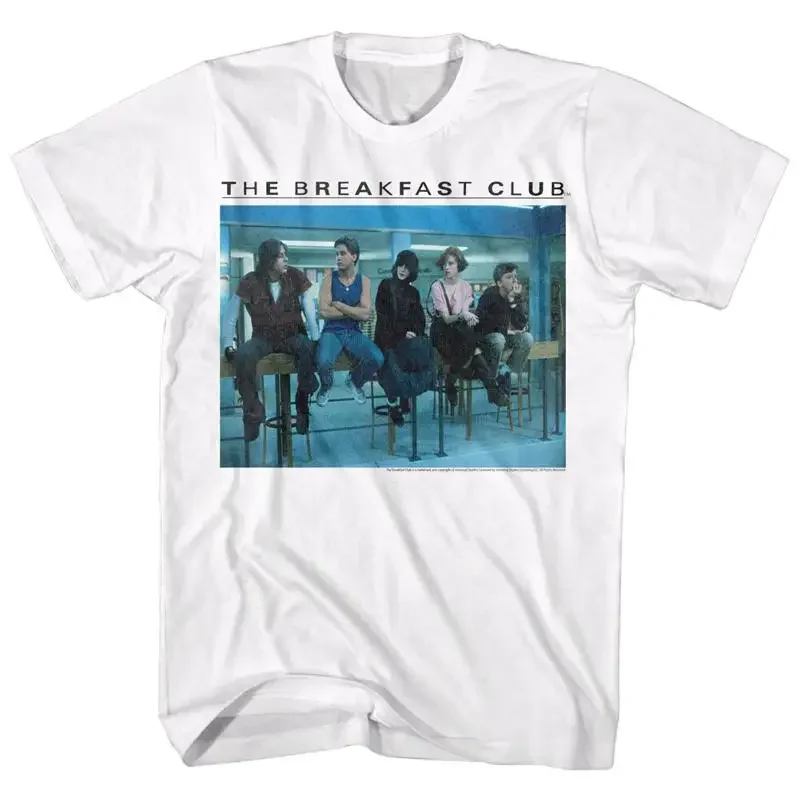 The Breakfast Club Sitting On Library Rail Men's T Shirt Classic Movie