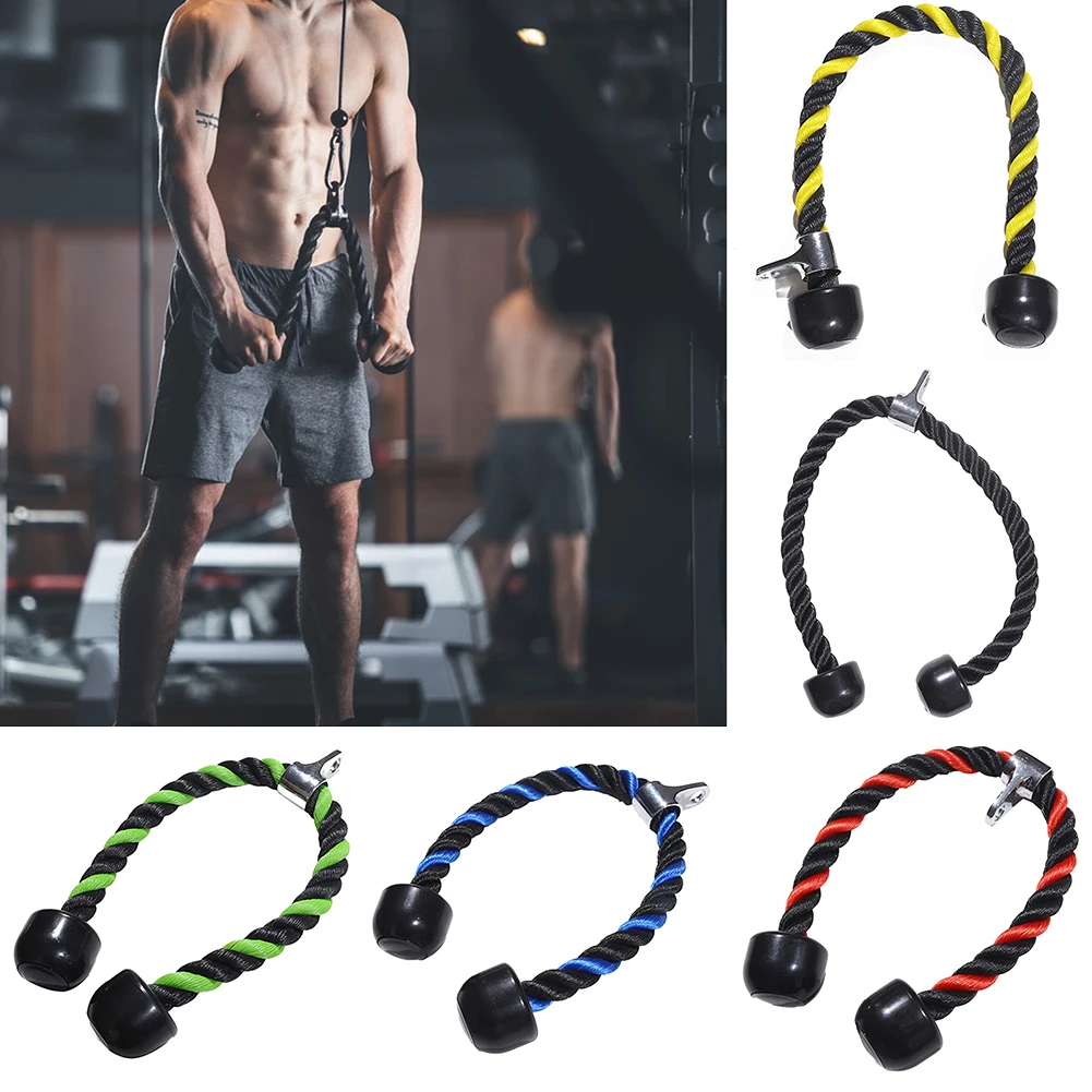 Biceps Tricep Muscle Tension Rope Abdominal Cable Pull Down Laterals Biceps Muscle Training Fitness Body Building Gym Pull Rope