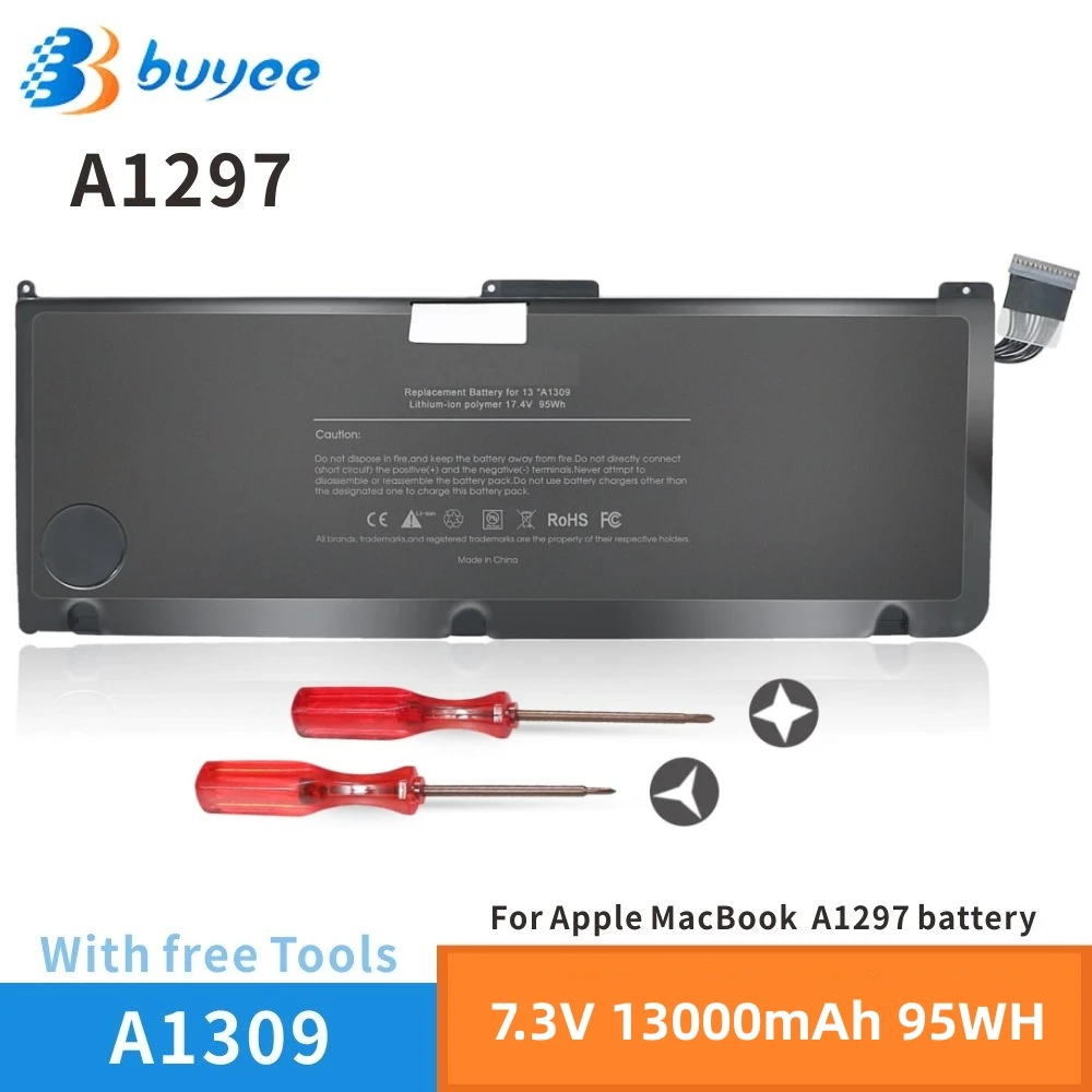 

New A1309 Original Laptop Battery For Apple MacBook Pro 17" A1297 Notebook (Only For 2009 2010 Version) MC226LL MB604L 7.3V/95Wh