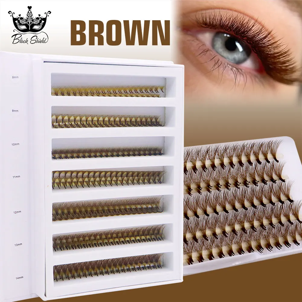 

Ultra Speed Dark Brown 3D 5D 8D 10D C D Curl Promade Fans Pointy Base Black Premade Lash Fans 0.05mm Volume Fans Lash Eyelashes