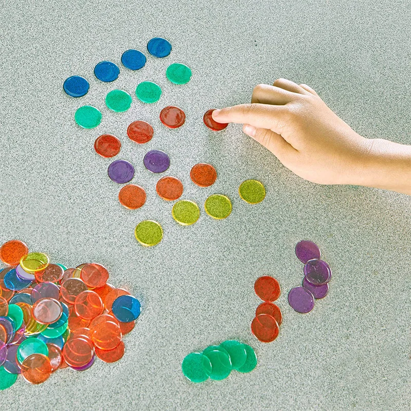 Montessori Toys Bingo Markers Transparent Color Counting Chips For Classroom Math Kids Learning Juguetes Didácticos Para Niños