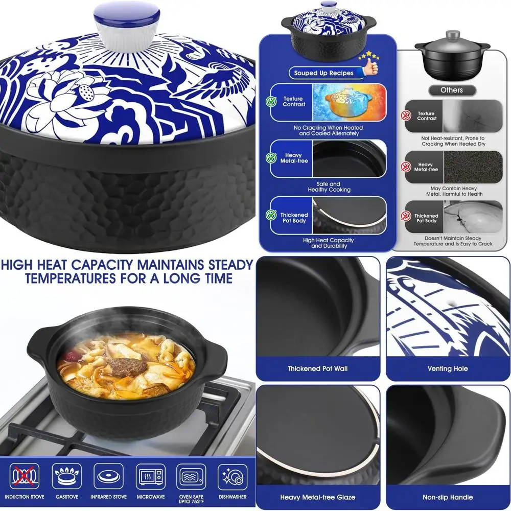 

Versatile 2.2 Quart Claypot: Ideal for Dutch Oven and Stock Pot Cooking