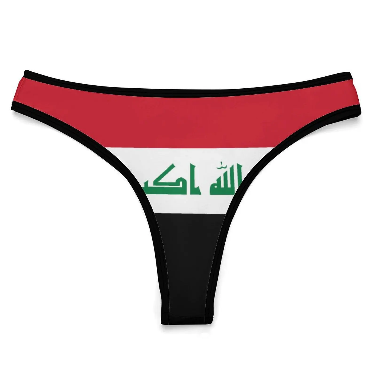 Iraq Flag Customized Ice Silk Thong Panties Women's Briefs Soft Comfortable Sizes S-2XL Suitable Wear and All Seasons