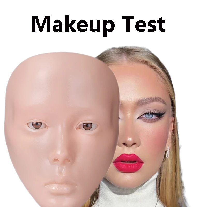 Eyebrow Tattoo Practice Makeup Board Training Skin Silicone Practice for Beauty Academy Full Face Lips Nose Eyelash Reusable Pad