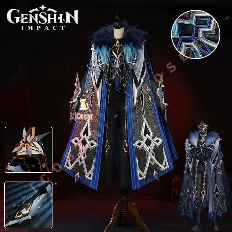 Genshin Impact The Captain Cosplay Costume Il Capitano Cloak Uniform Mask Eleven Fatui Harbingers Natlan Halloween for Women Men