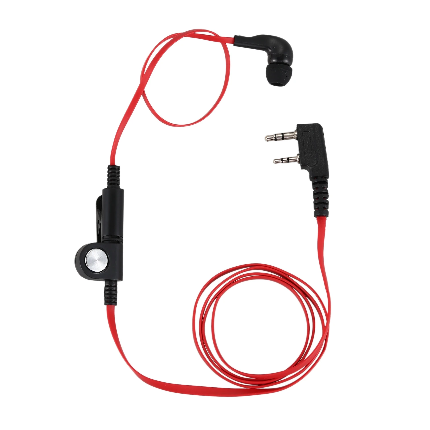 A003 Baofeng Uv5r Bf-888S Uv5r 라디오 블랙 와이어 & 레드 와이어 용 2 Pcs 2 핀 국수 스타일 이어 버드 헤드폰 K 플러그 이어폰 헤드셋