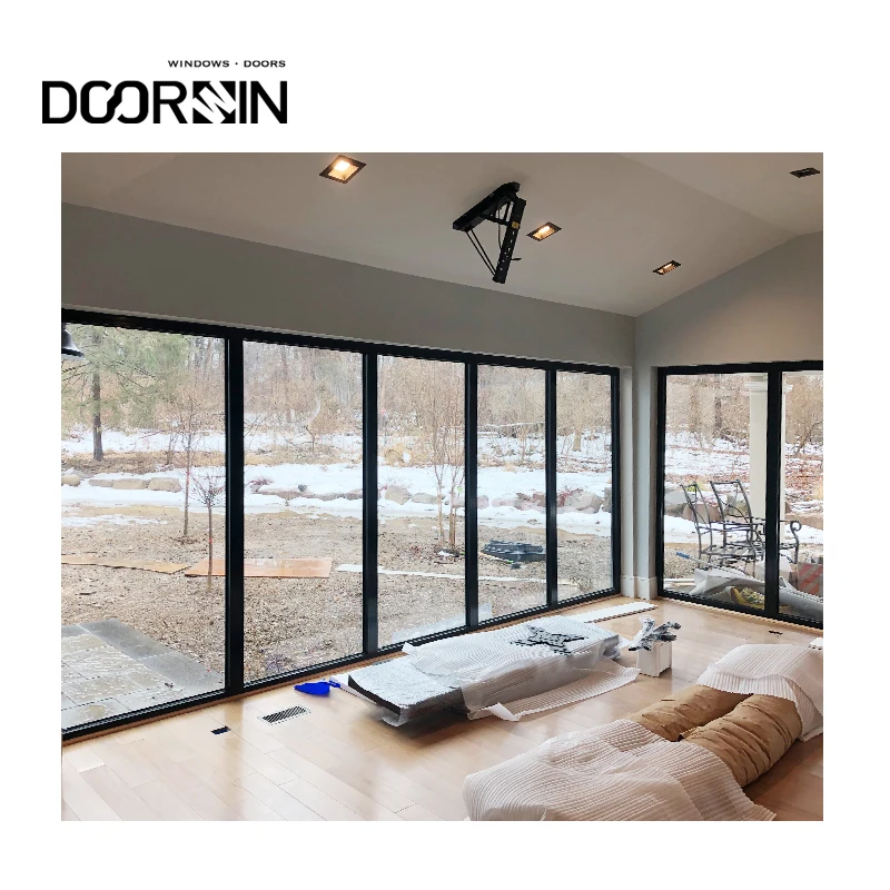 

Doorwin European Style Narrow Frame Hurricane Proof Burglar Proof Fiberglass Triple Glazed Black Aluminum Fixed Window