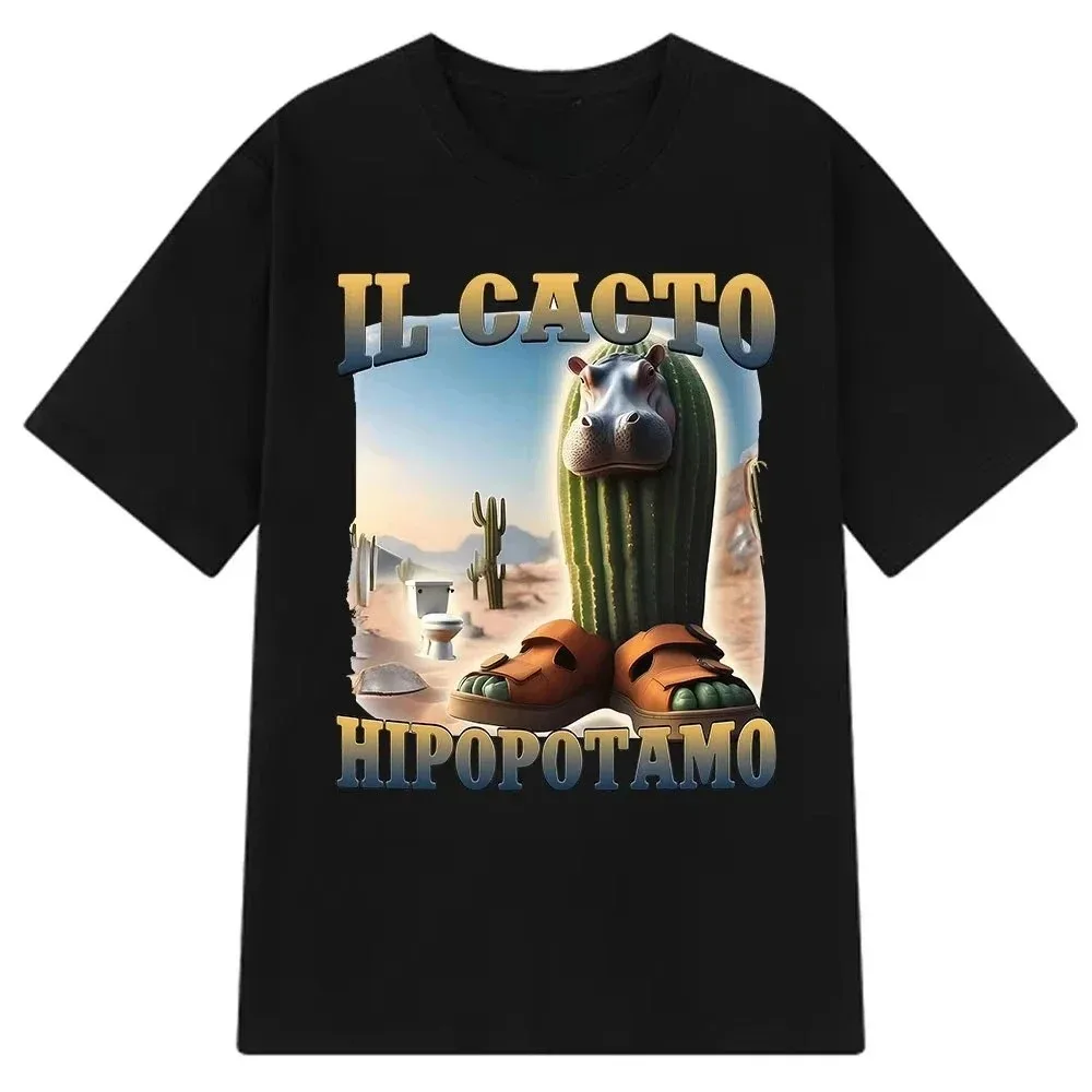 เสื้อยืดลายตลกสไตล์อิตาเลียน บรีนโรต ทราลาเลโร ทราลาลา ตุง ซาฮูร์ บอมบาร์ดิโร ครอโคดิโล แฟชั่นผู้หญิง เสื้อยืดทรงหลวม