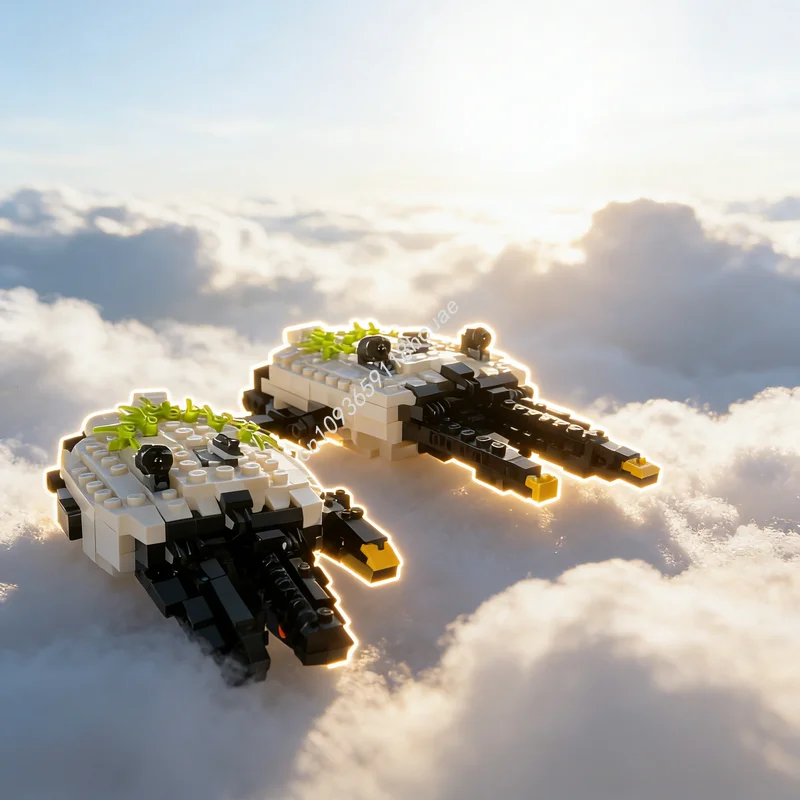 

508 деталей MOC Star Battle Panda Monium Falcon, конструктор, развивающая игрушка, идея для сборки, рождественский подарок, креативный конструктор из кирпичиков