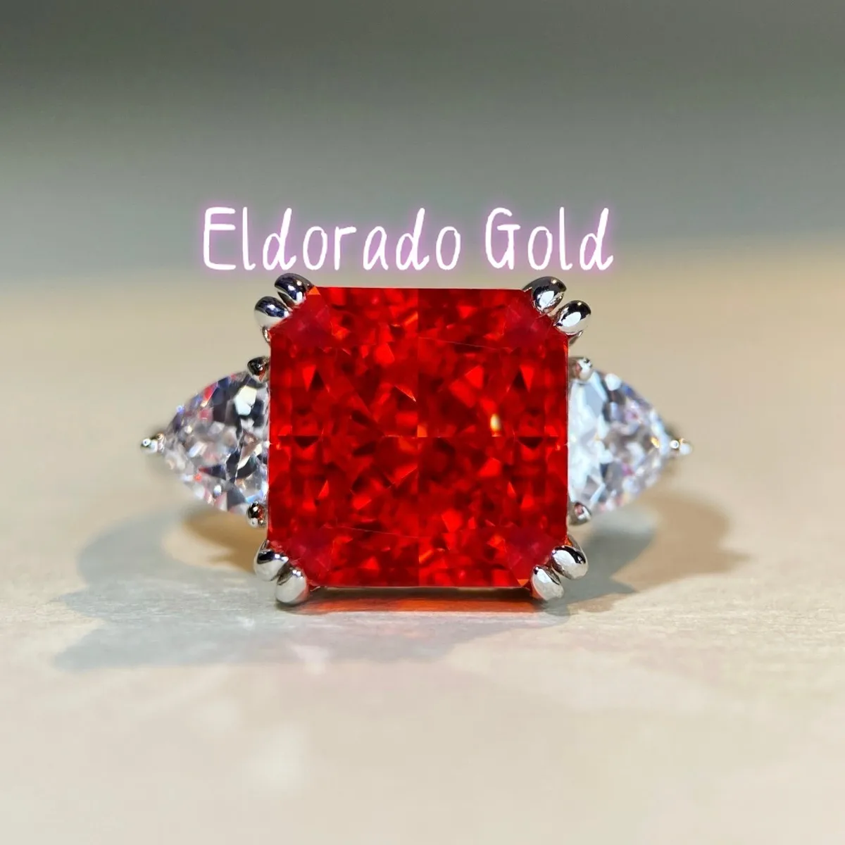 Eldorado Gold  Luxury Solid Platinum PT950 Women's Ice Flower Cutting Ring Raydean Cutting 5 karat Diamond Ring Moissanite Diamo