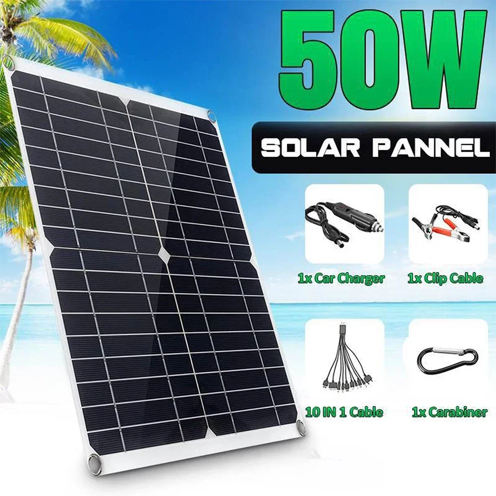 Imagem -03 - Acampamento para Motorhomes Montanhismo 360x330x3 mm 50w Painel Solar Portátil com Portas Usb Duplas Melhoria da Casa