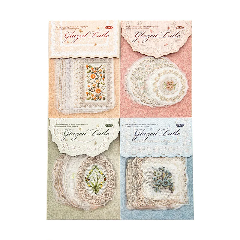 4packs/1lot Kawaii Stationery Stickers glazed gauze lightly Diary Decorative Mobile Scrapbooking DIY Craft Stickers