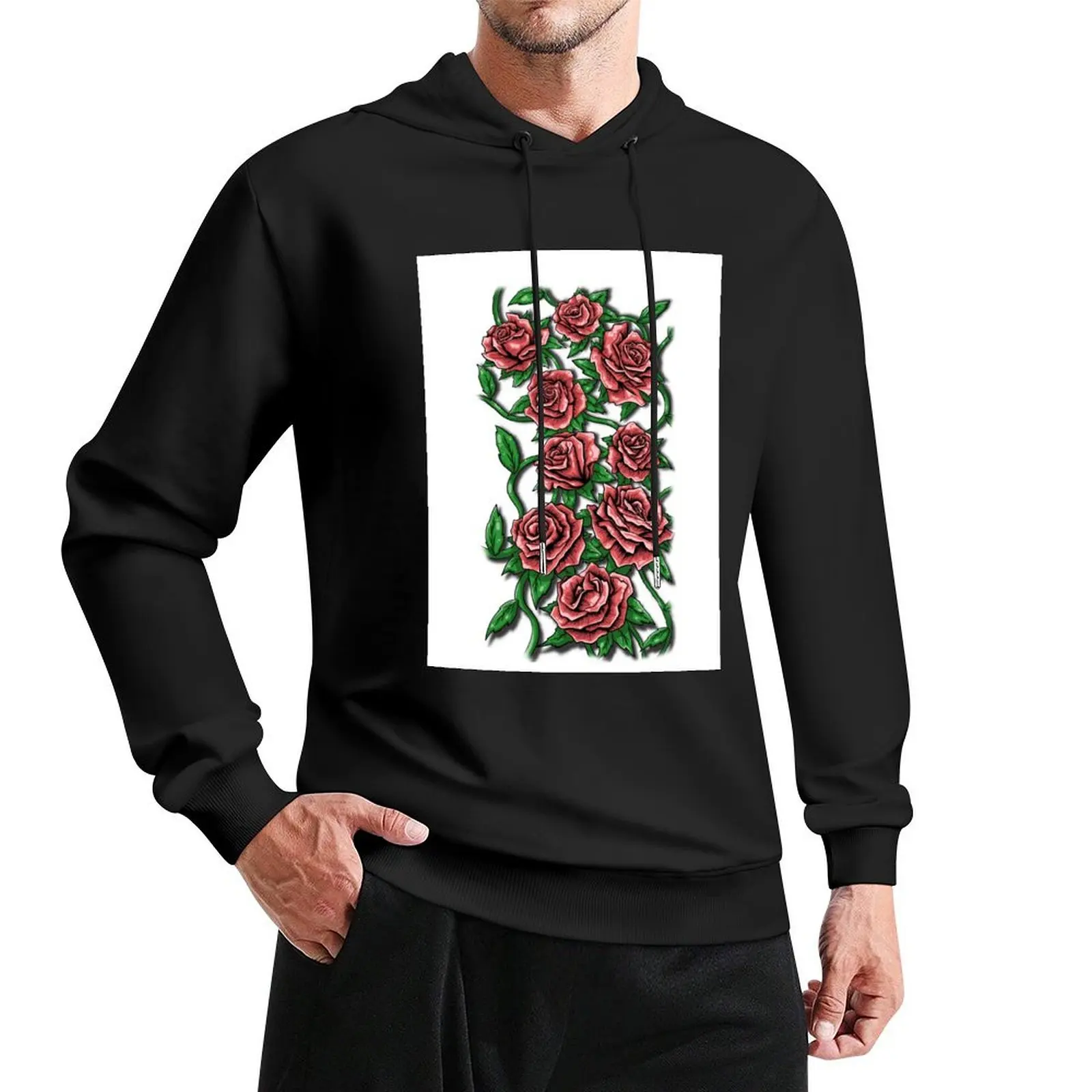 A Touch Of A Rose Pullover Hoodie japanese style men wear men hoodie