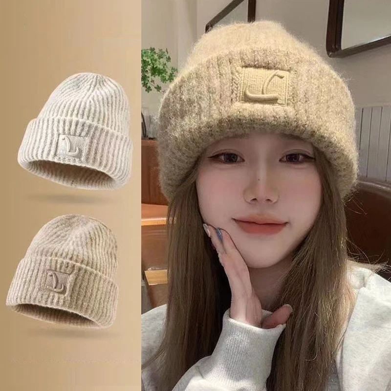

Autumn Winter Warm Hat For Women Girls Soft Loose Thickened Ear Protection Windproof Bonnet Fashion Versatile Hats Gifts
