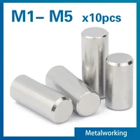 Pin cilíndrico de acero inoxidable, accesorio de localización de 304 A2-70, M1.5, M2, M2.5, M3, M4, M5GB119, 10 Uds./lote