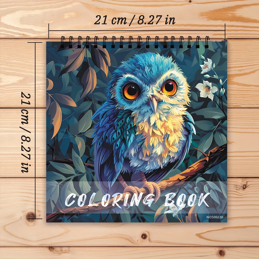 Livro para colorir adulto coruja 22 páginas 8,27 x 8,27 polegadas presente perfeito para alívio do estresse