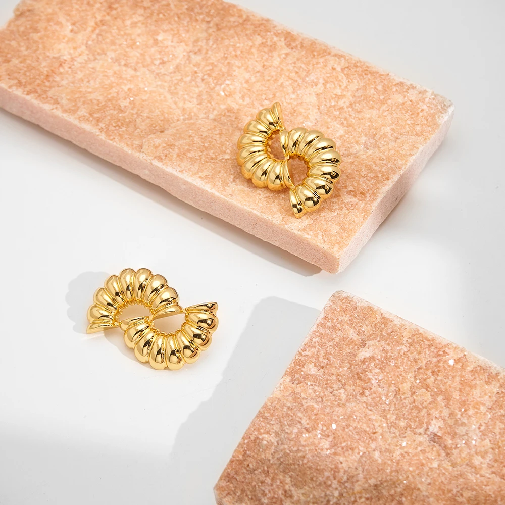 

ENFASHION Aretes De Mujer Threaded Stud Earrings For Women's 18K Gold Plated In Earings Fashion Party Dating Jewelry E241537