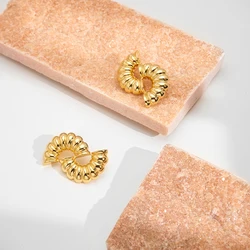 ENFASHION Aretes De Mujer Threaded Stud Earrings For Women's  18K Gold Plated In Earings Fashion Party Dating Jewelry E241537