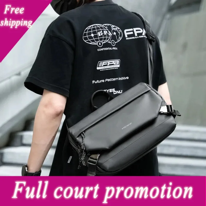 

Messenger Men, Large Capacity Waterproof Shoulder , Casual Crossbody Bag Fit 9.7 inch iPad for Travel Black
