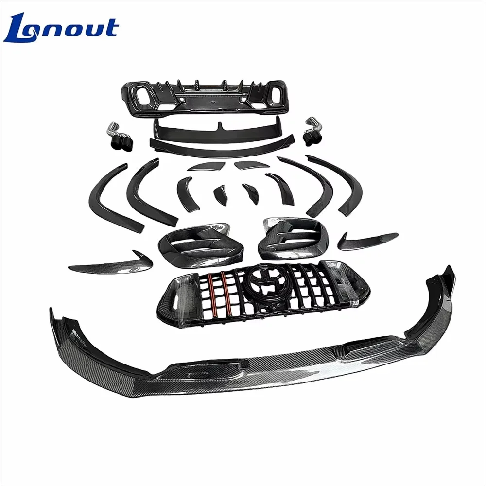 GLE53 63SUV 2019-2023 BS Style Carbon Fiber Wide Body Spoiler Bumper Upgrade Kit with Easy Installation