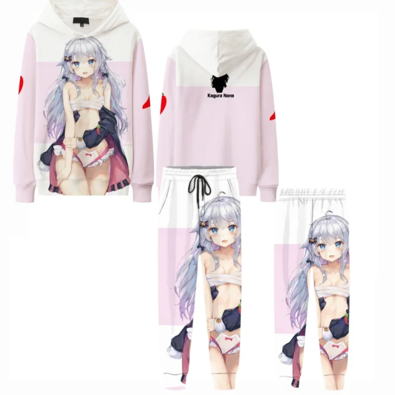Kagura Nana Game Honkai Impact 3rd Rollenspel Hoodies Set 3D Print Anime Sweatshirts Casual Mannen Vrouwen Trui Trainingspak