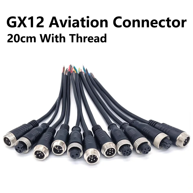 5/20/100PCS 12mm-2/3/4/5/6 Pin GX12 Male Female Plug with Wire Extension Connector Cable AerialTensile Special Plugs