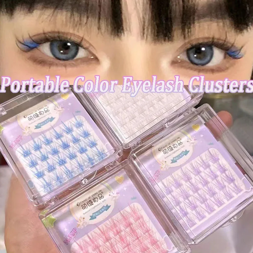 

Super Fairy Pink Clusters Segmented Eyelashes Manga Lashes Y2K Colored False Eyelashes Kpop Natural Long Faux Bunche Eye Makeup