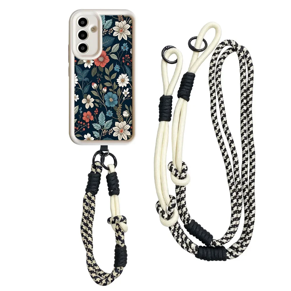 Ypm5 زهرة النباتات Crossbody حبل طويل الحبل الحال بالنسبة آيفون 16 15 14 13 12 11 17 برو ماكس XS ماكس XR 7 8 زائد غطاء الهاتف