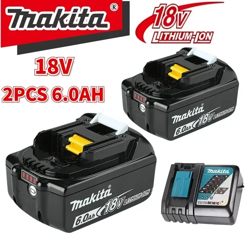 

Original For Makita 18v 6Ah Rechargeable Lithium Ion Makita 18 v Battery BL1830BL1840 BL1850Power Tool Battery With Charger
