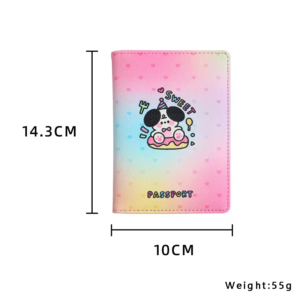 New INS Passport Card Holder PU Rabbit Little Bear Travel Passport Holder Girl ID Storage Bag Cartoon Passport Cover Case