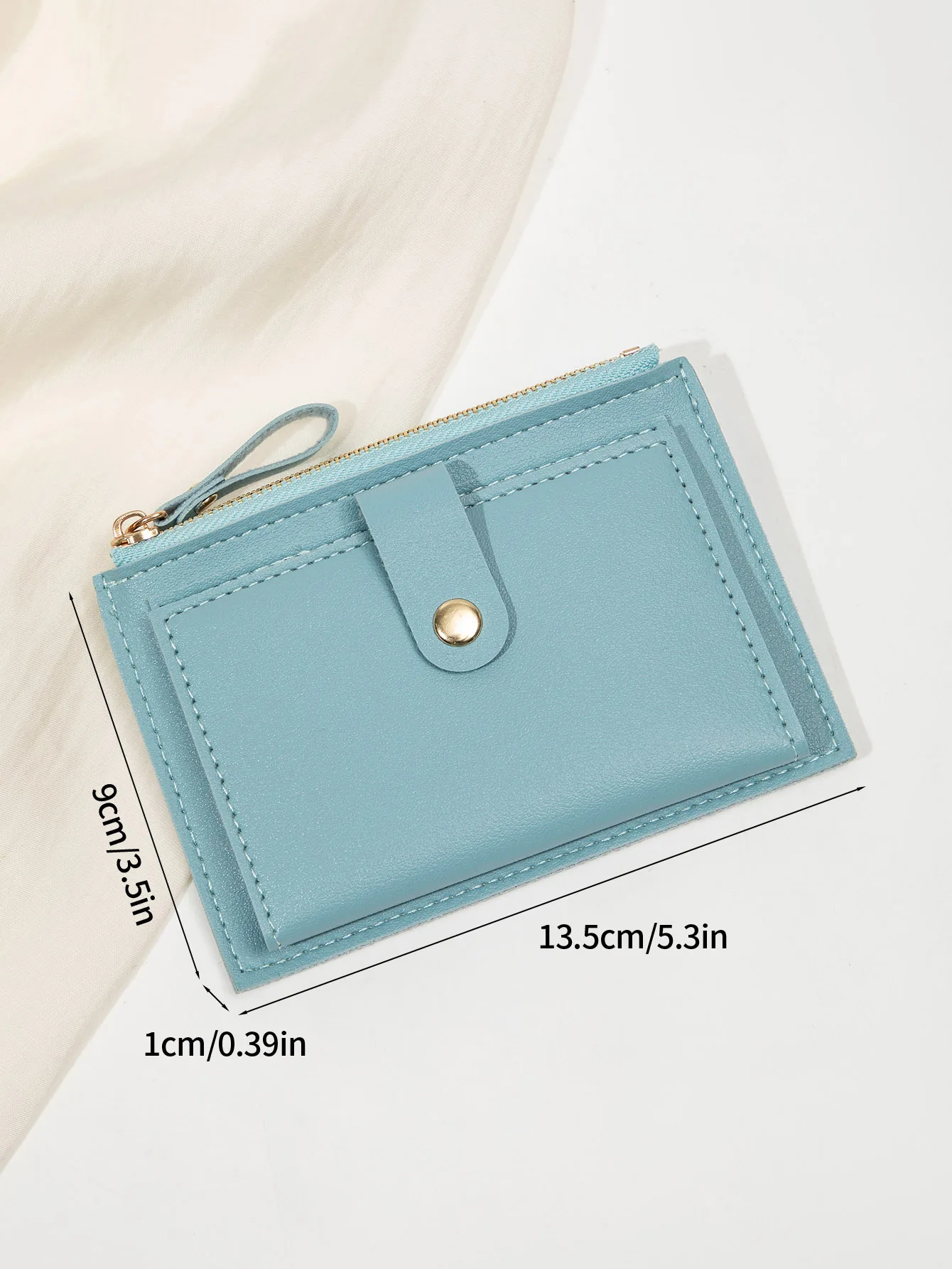 Fashionable Simple and ultrathin women's short Wallet Lightweight Portable ID Card Credit Card Holder Bifold Zipper Small Wallet - view 5