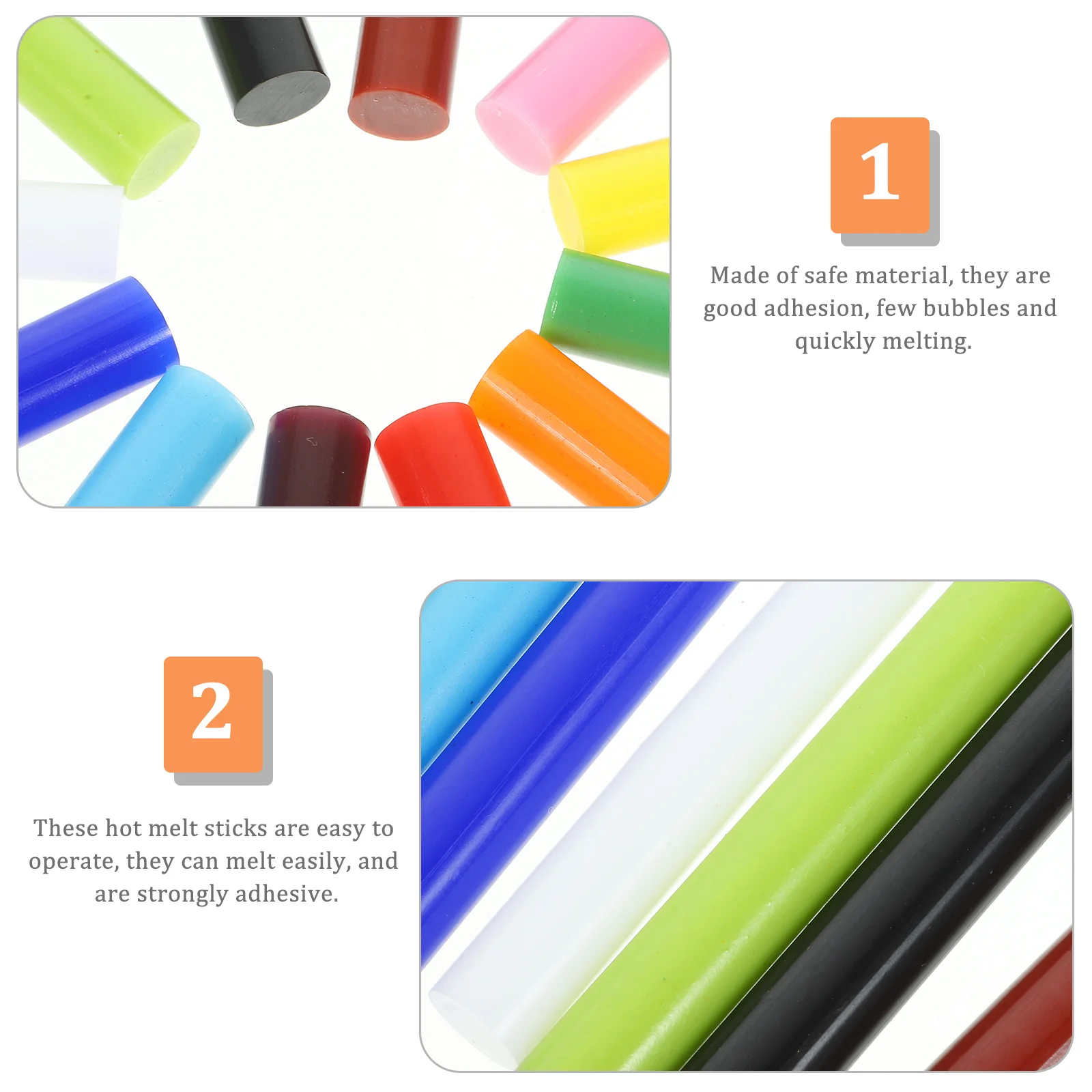 36Pcs Crafting Hot Glue Sticks Vibrant Colors Time Strong Adhesion for DIY Projects Home Decor Sealing Large Area