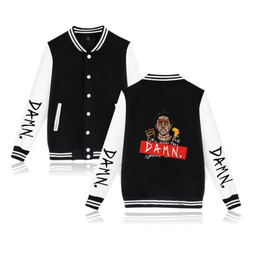 Rapper Kendrick Lamar Baseball Jacket Men Hoodie Sweatshirt Winter Fashion Popular RAP Singer Hip Hop Baseball Uniform Cool Tops