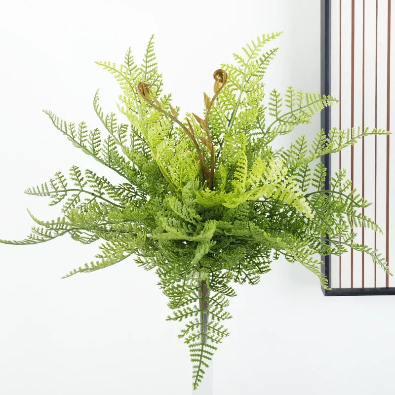 Natural Simulation Fern Persian Grass Bundle Small Fern Leaves Rich Luck Leaves Fake Green Plants Rubber Simulation Plants Wall