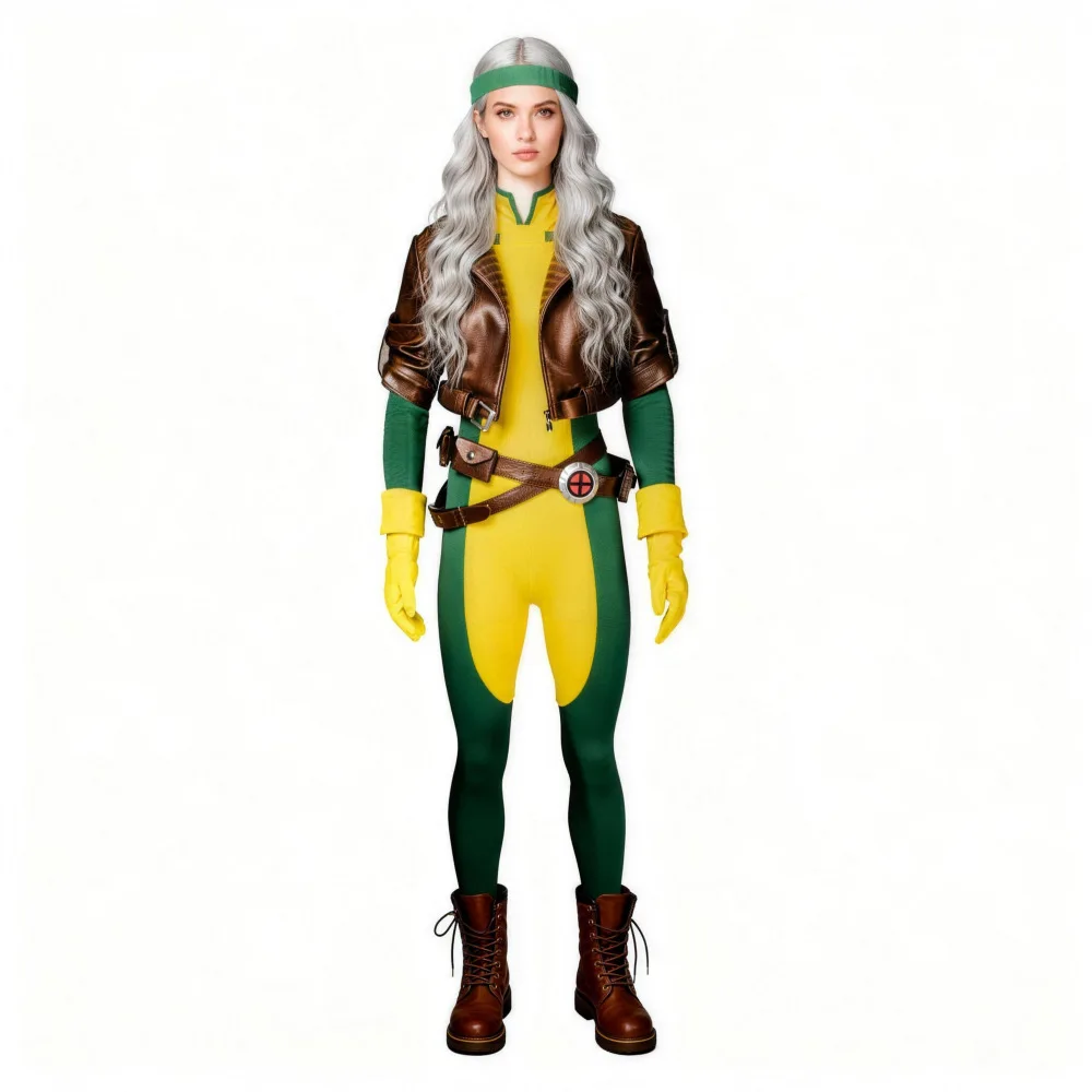 

X-Men Rogue‌ Jumpsuit Cosplay Costume Superhero Anime Character Halloween Party Masquerade Performance Clothing for Adults