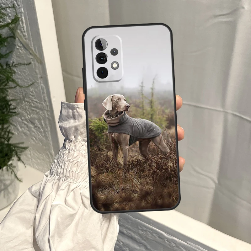Weimaraner 개 케이스, 삼성 갤럭시 A54 A34 A51 A71 A31 A11 A73 A53 A33 A13 A52 A32 A12 A14 A21S 커버
