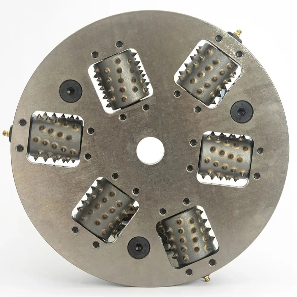 

12 Inch 300mm Diamond Bush Hammer Litchi 6-Rollers For Grinding Polishing Stone Marble Granite Concrete Floor