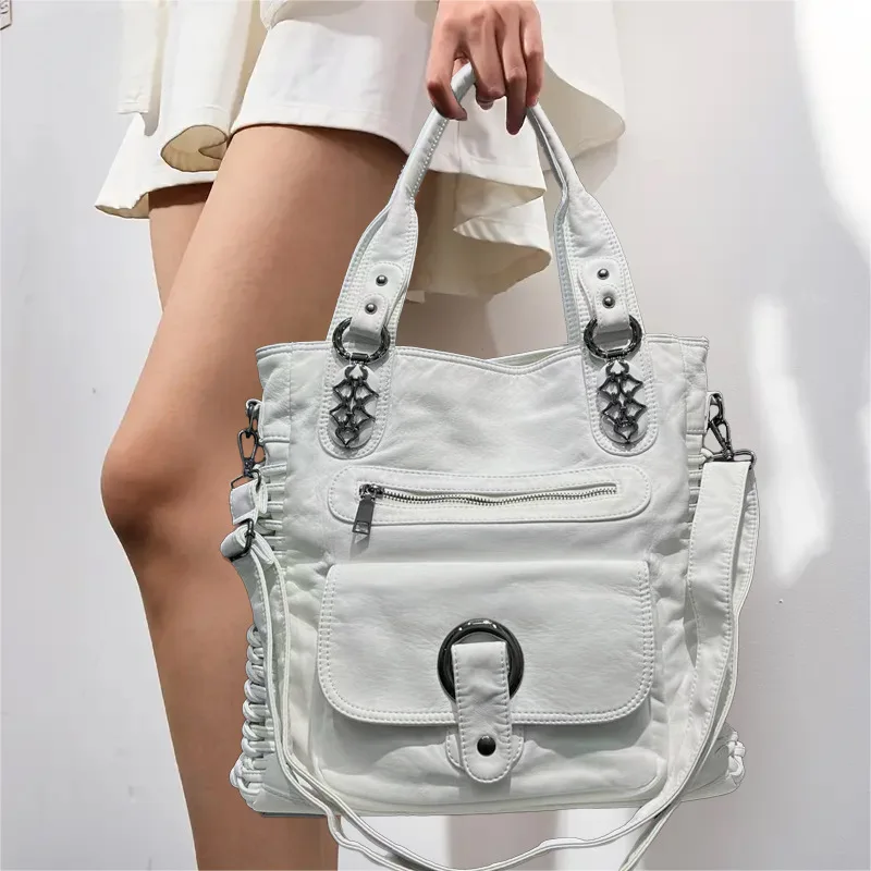 

Ladies' Fashion Y2K Spicy Girl Tote Bag Large Capacity Retro Aged Removable Shoulder Strap Diagonal Cross Bag