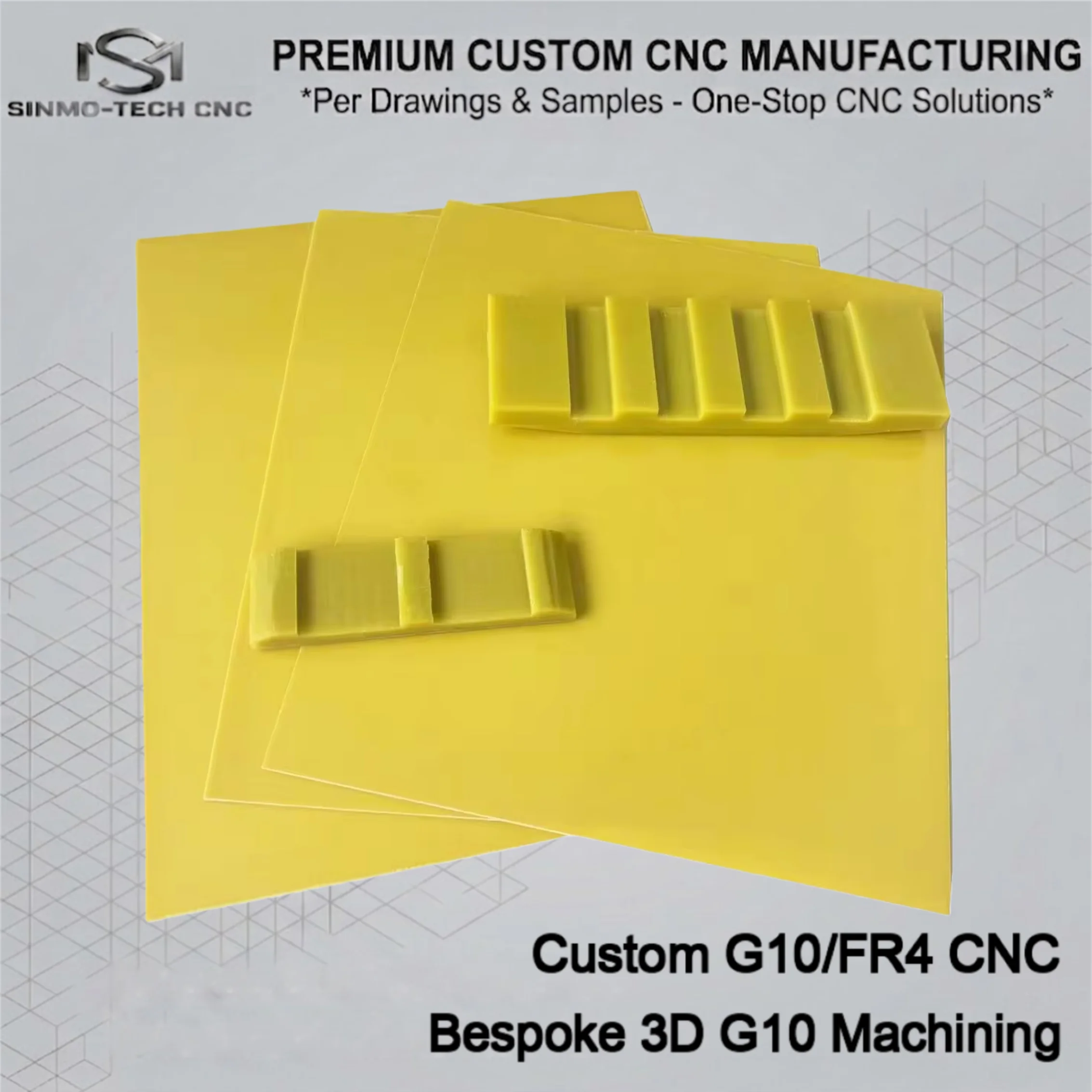 High Precision CNC Machining G10 FR4 Epoxy Glass Board Custom Insulator Spacer Plate Mechanical Component Service 1pc